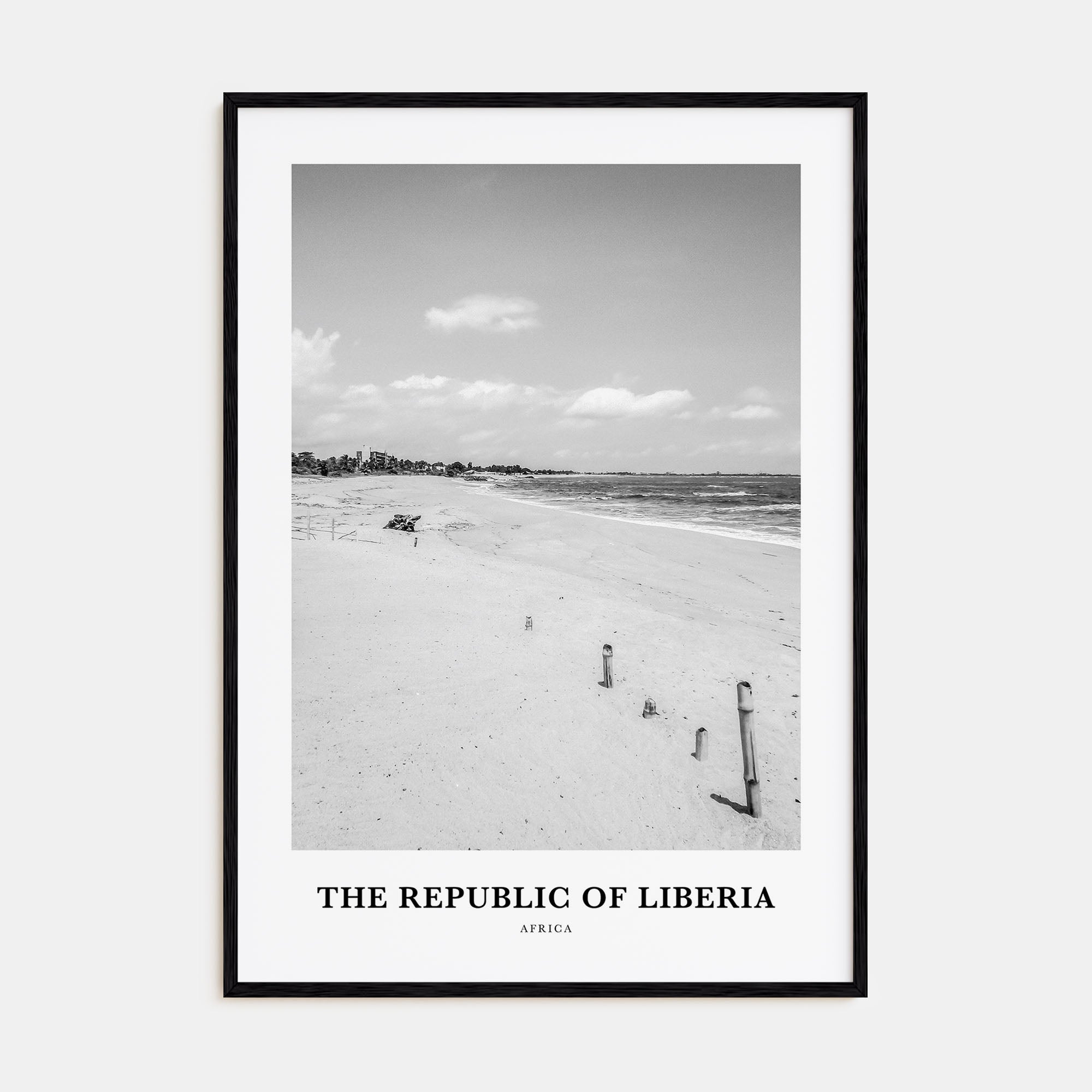 The Republic of Liberia Portrait B&W Poster