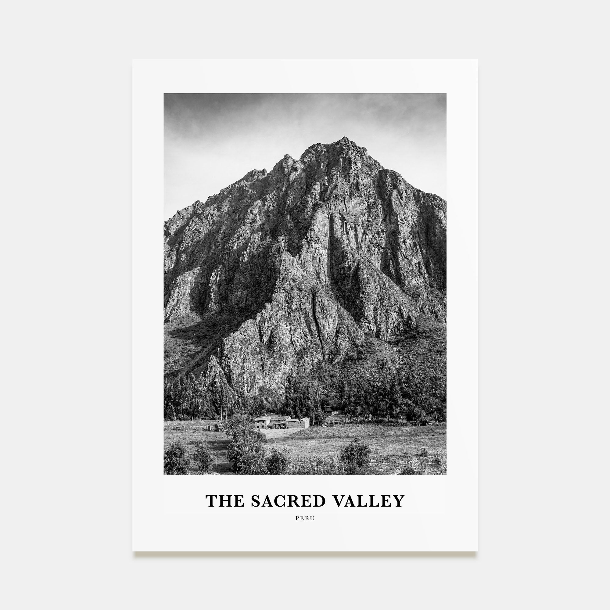 The Sacred Valley Portrait B&W Poster