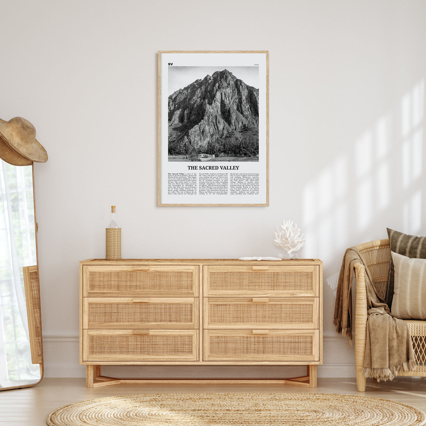 The Sacred Valley Travel B&W Poster