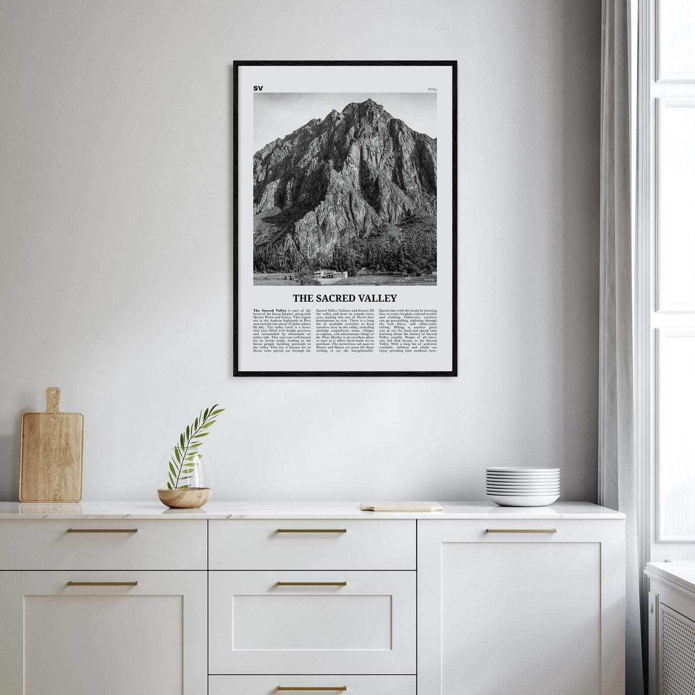 The Sacred Valley Travel B&W Poster