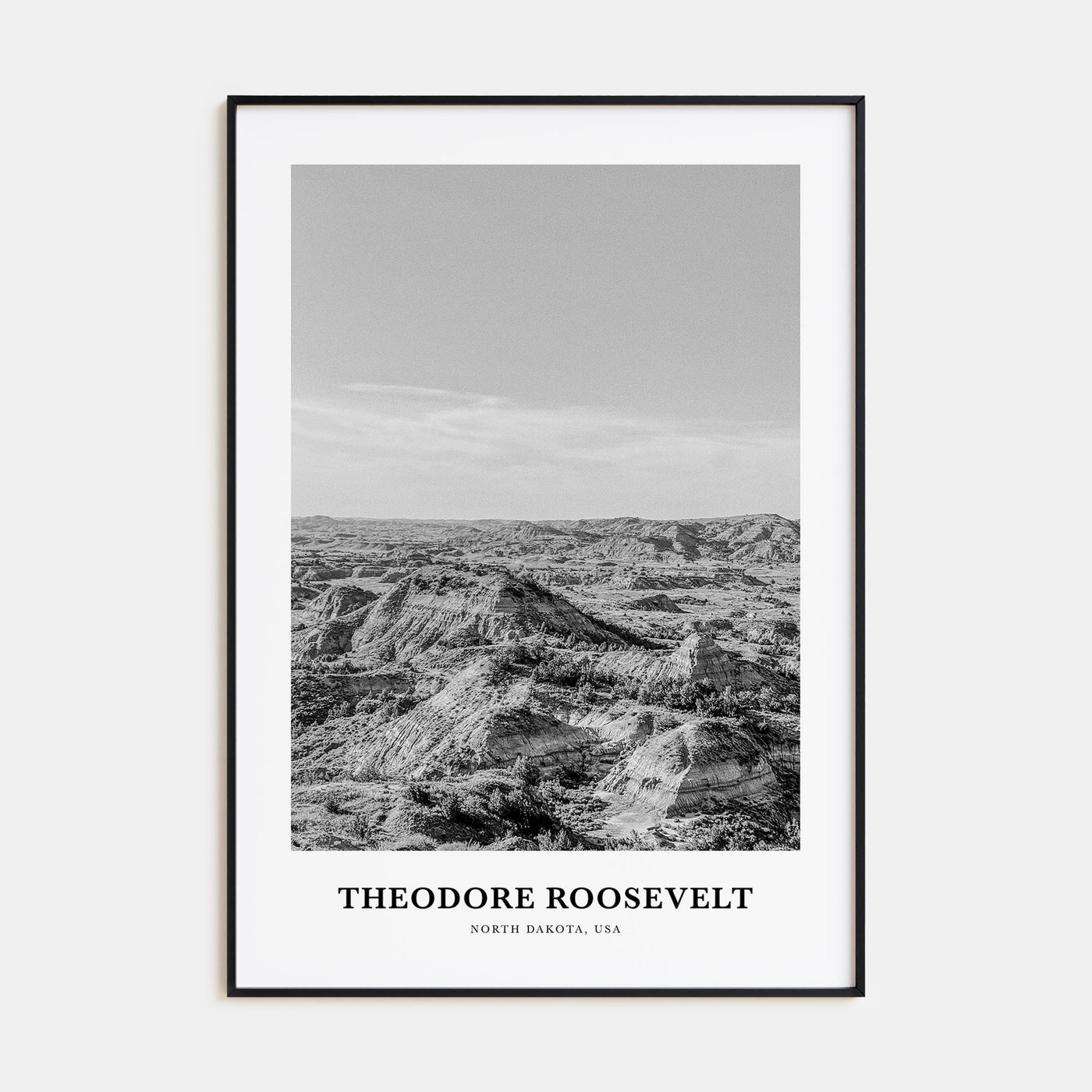 Theodore Roosevelt National Park Portrait B&W Poster