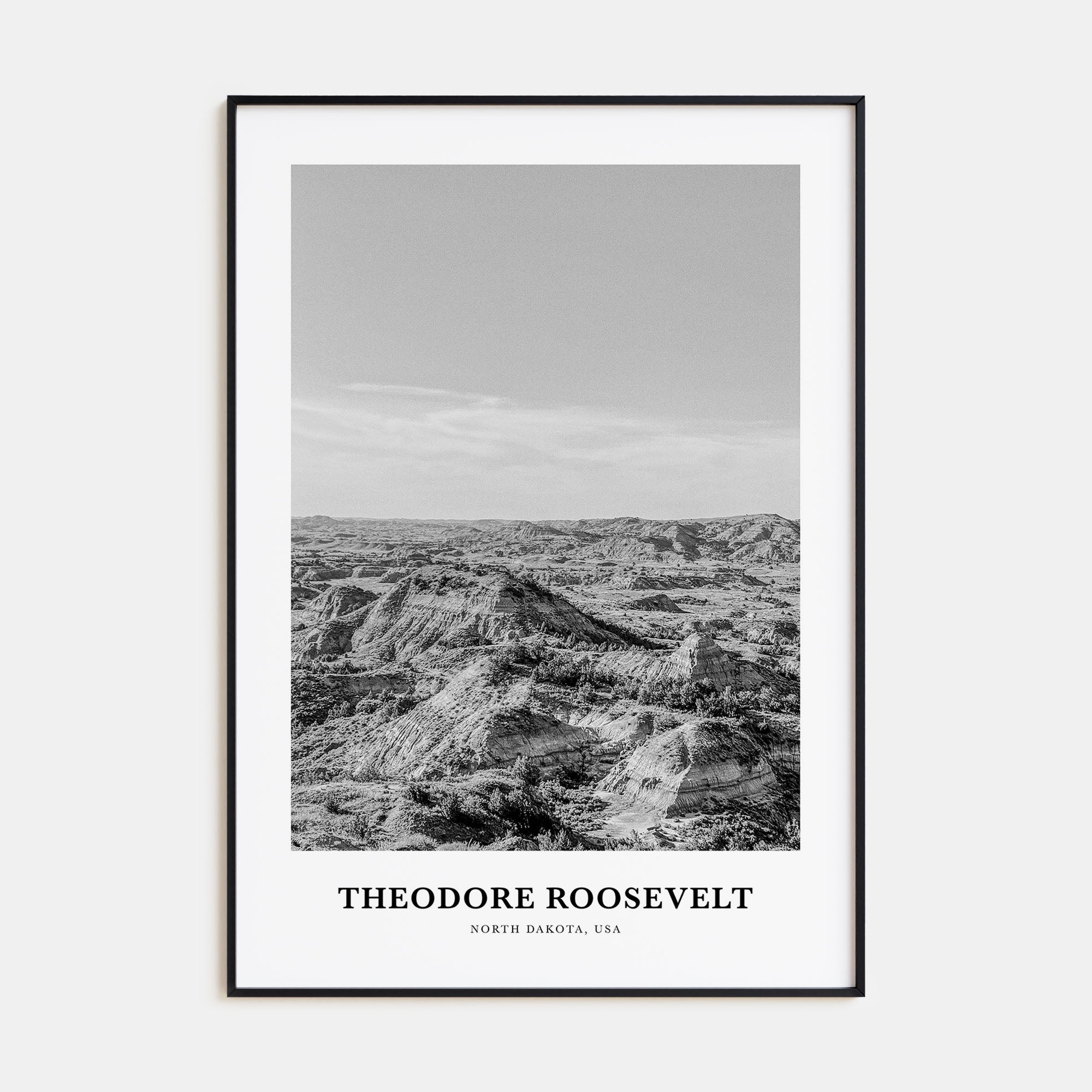Theodore Roosevelt National Park Portrait B&W Poster