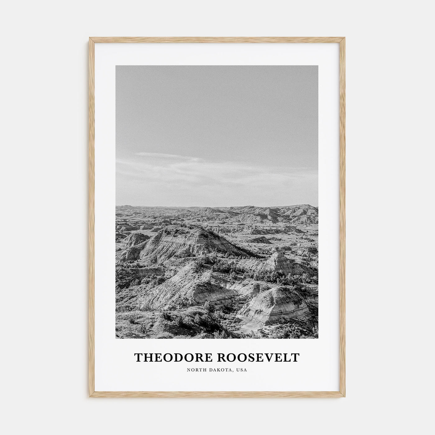 Theodore Roosevelt National Park Portrait B&W Poster