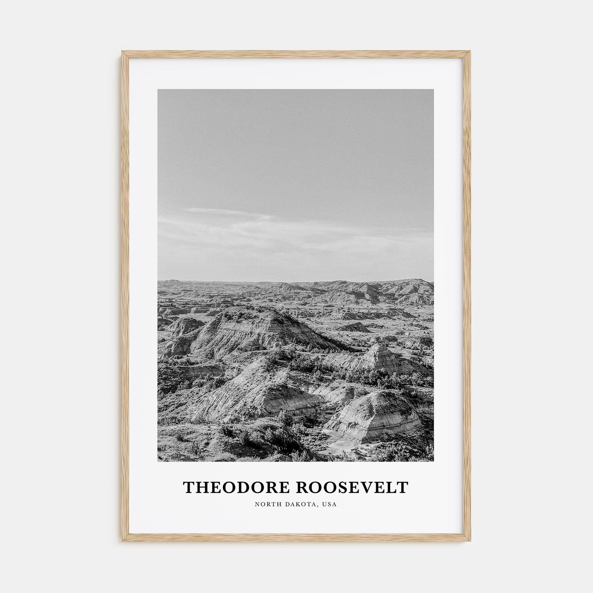 Theodore Roosevelt National Park Portrait B&W Poster