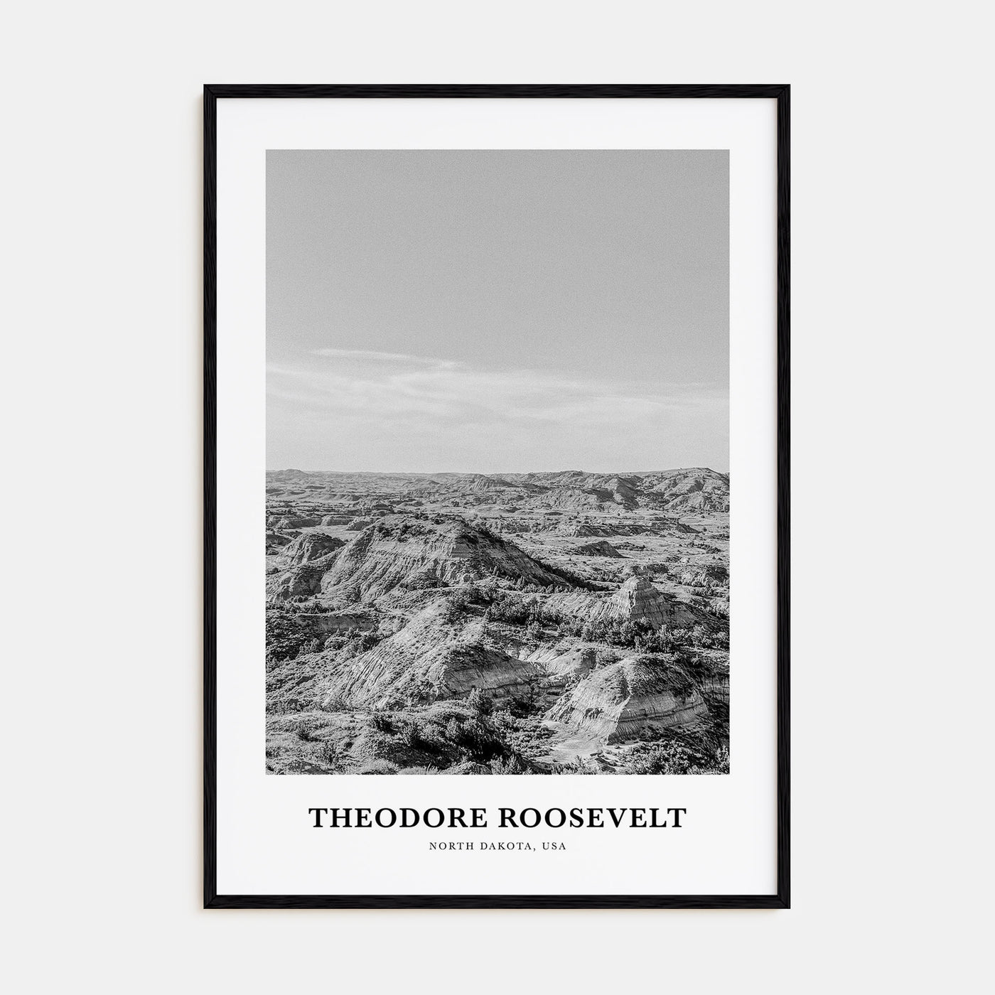 Theodore Roosevelt National Park Portrait B&W Poster