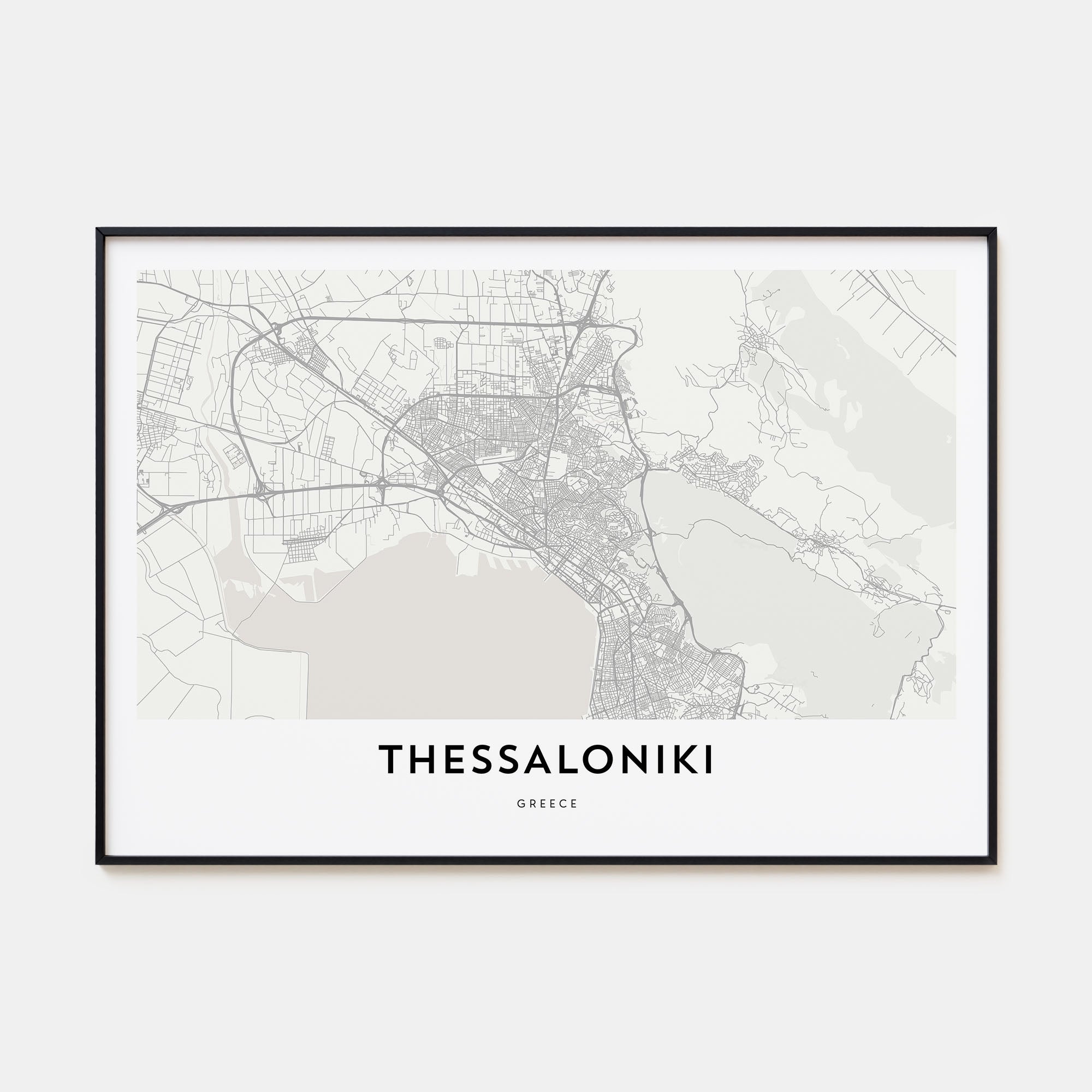 Thessaloniki Map Landscape Poster