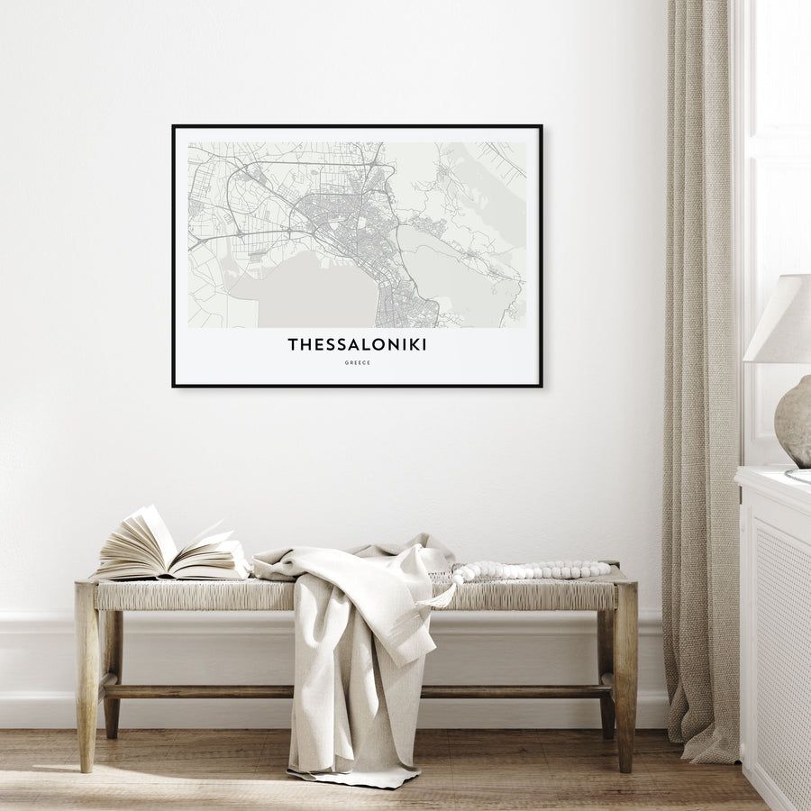 Thessaloniki Map Landscape Poster