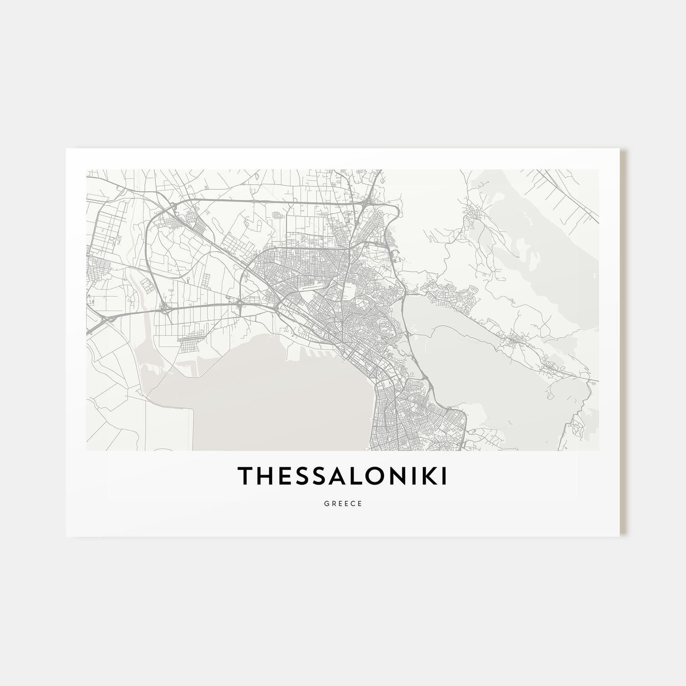 Thessaloniki Map Landscape Poster