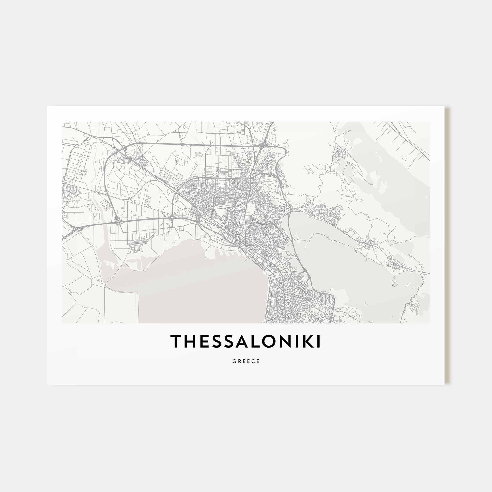 Thessaloniki Map Landscape Poster