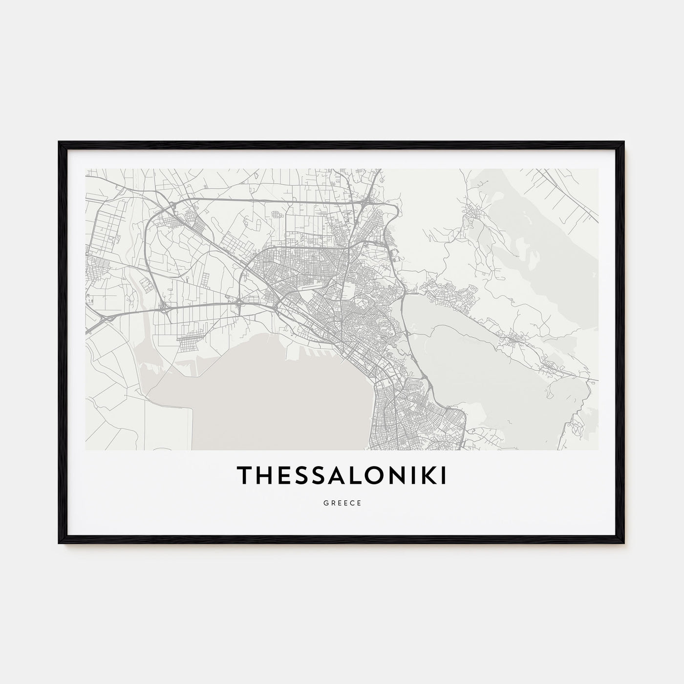 Thessaloniki Map Landscape Poster