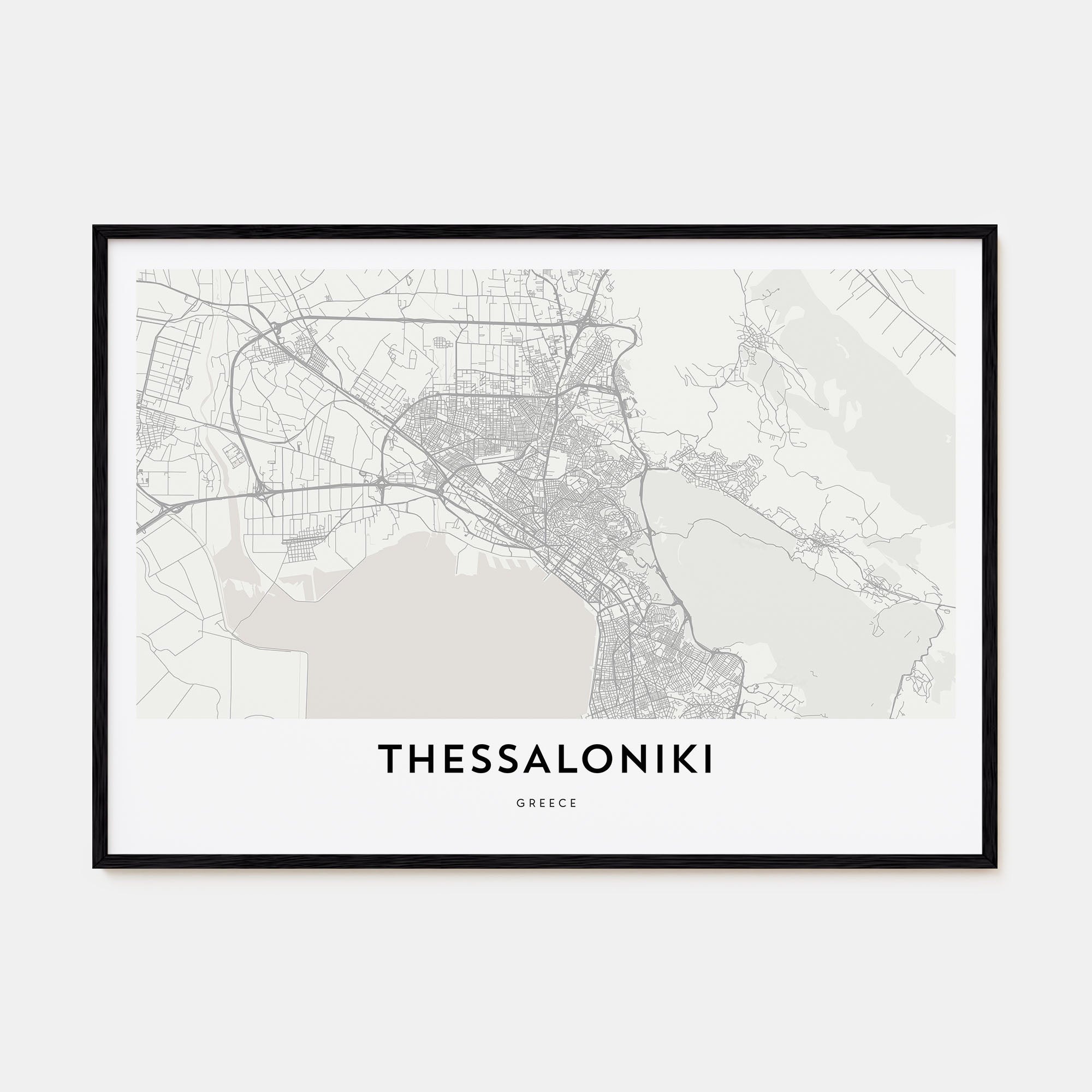 Thessaloniki Map Landscape Poster