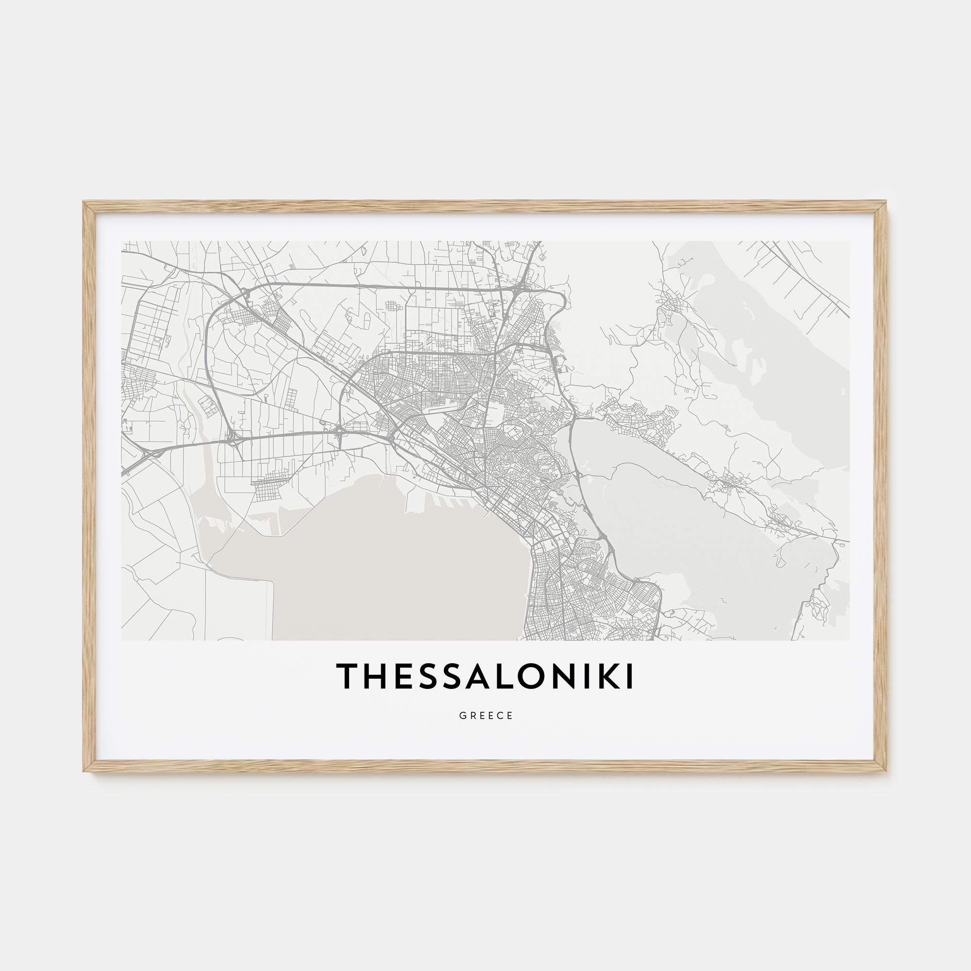 Thessaloniki Map Landscape Poster