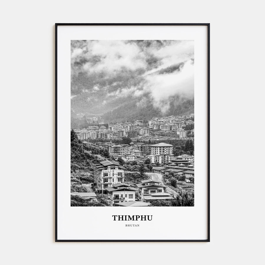 Thimphu Portrait B&W Poster