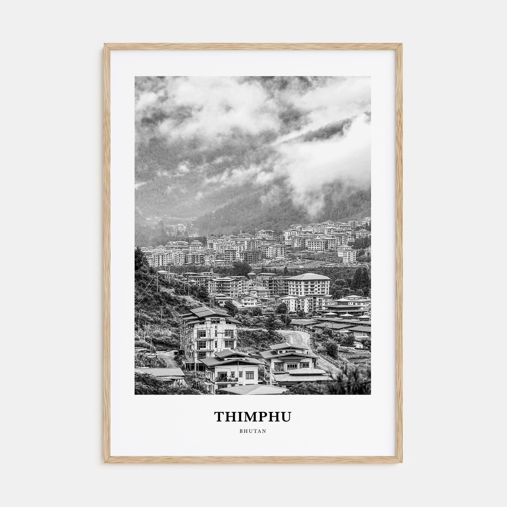Thimphu Portrait B&W Poster