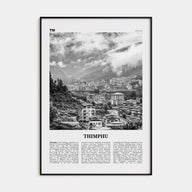 Thimphu Travel B&W Poster
