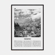 Thimphu Travel B&W Poster