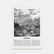 Thimphu Travel B&W Poster