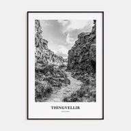 Thingvellir National Park Portrait B&W Poster
