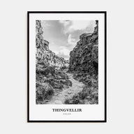Thingvellir National Park Portrait B&W Poster