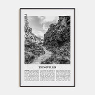 Thingvellir National Park Travel B&W Poster