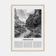Thingvellir National Park Travel B&W Poster