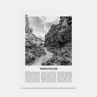 Thingvellir National Park Travel B&W Poster