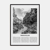 Thingvellir National Park Travel B&W Poster