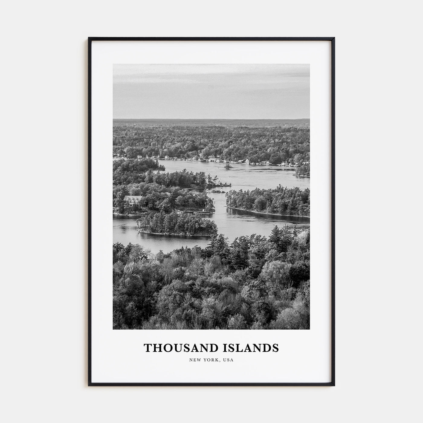 Thousand Islands Portrait B&W Poster