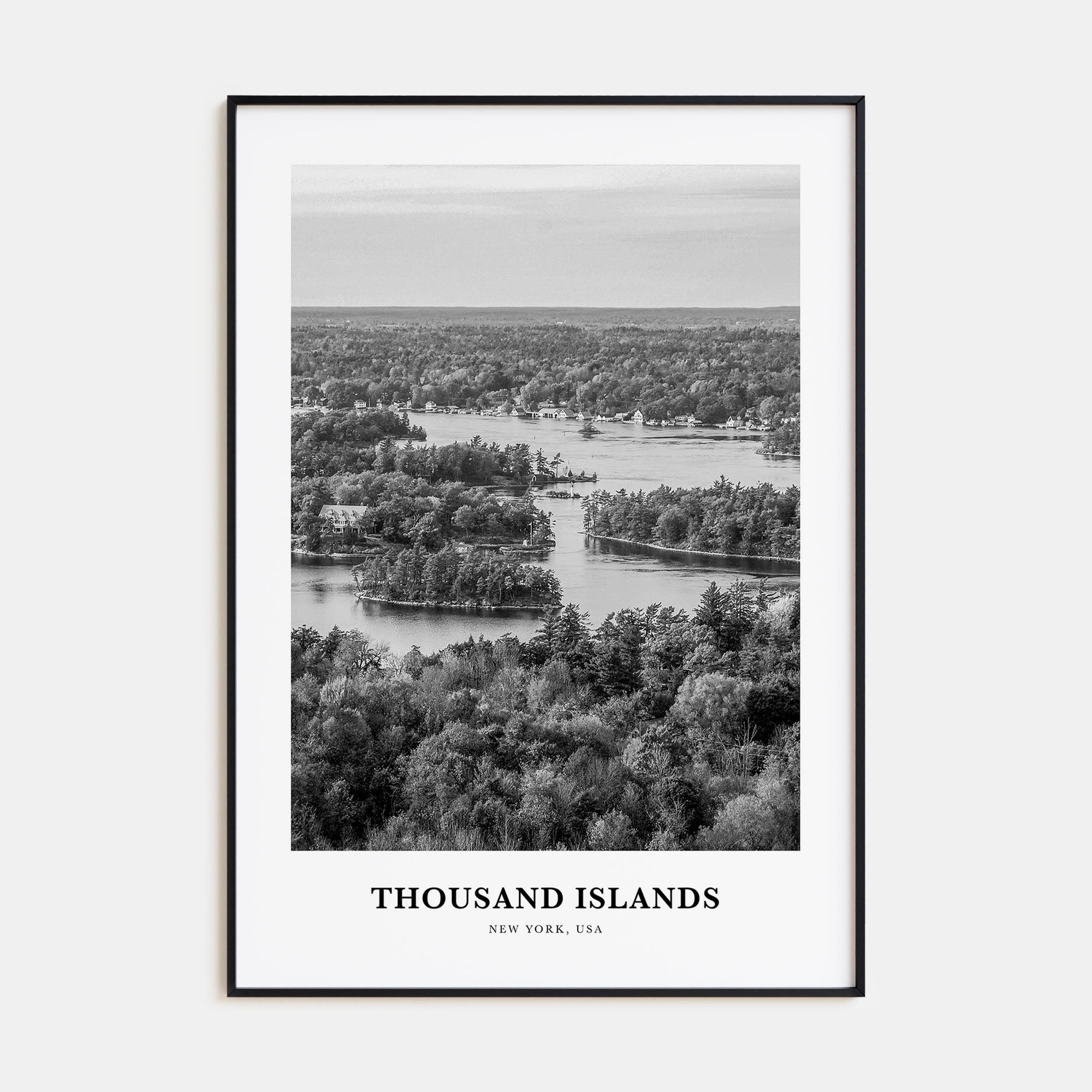 Thousand Islands Portrait B&W Poster