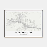 Thousand Oaks Map Landscape Poster