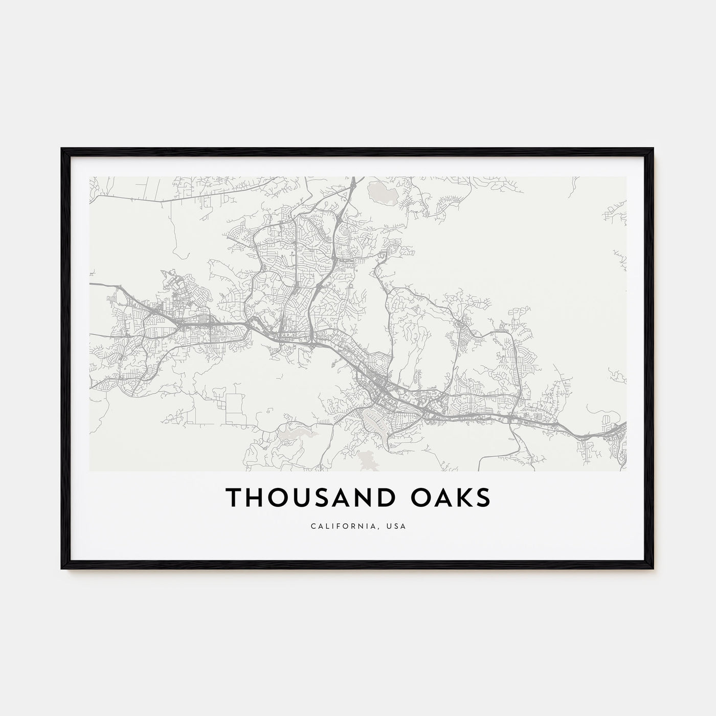 Thousand Oaks Map Landscape Poster