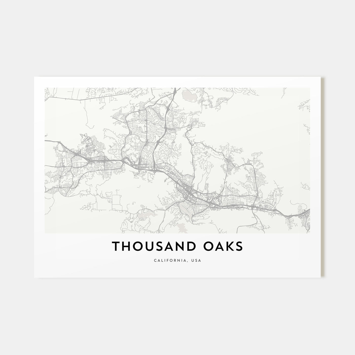 Thousand Oaks Map Landscape Poster