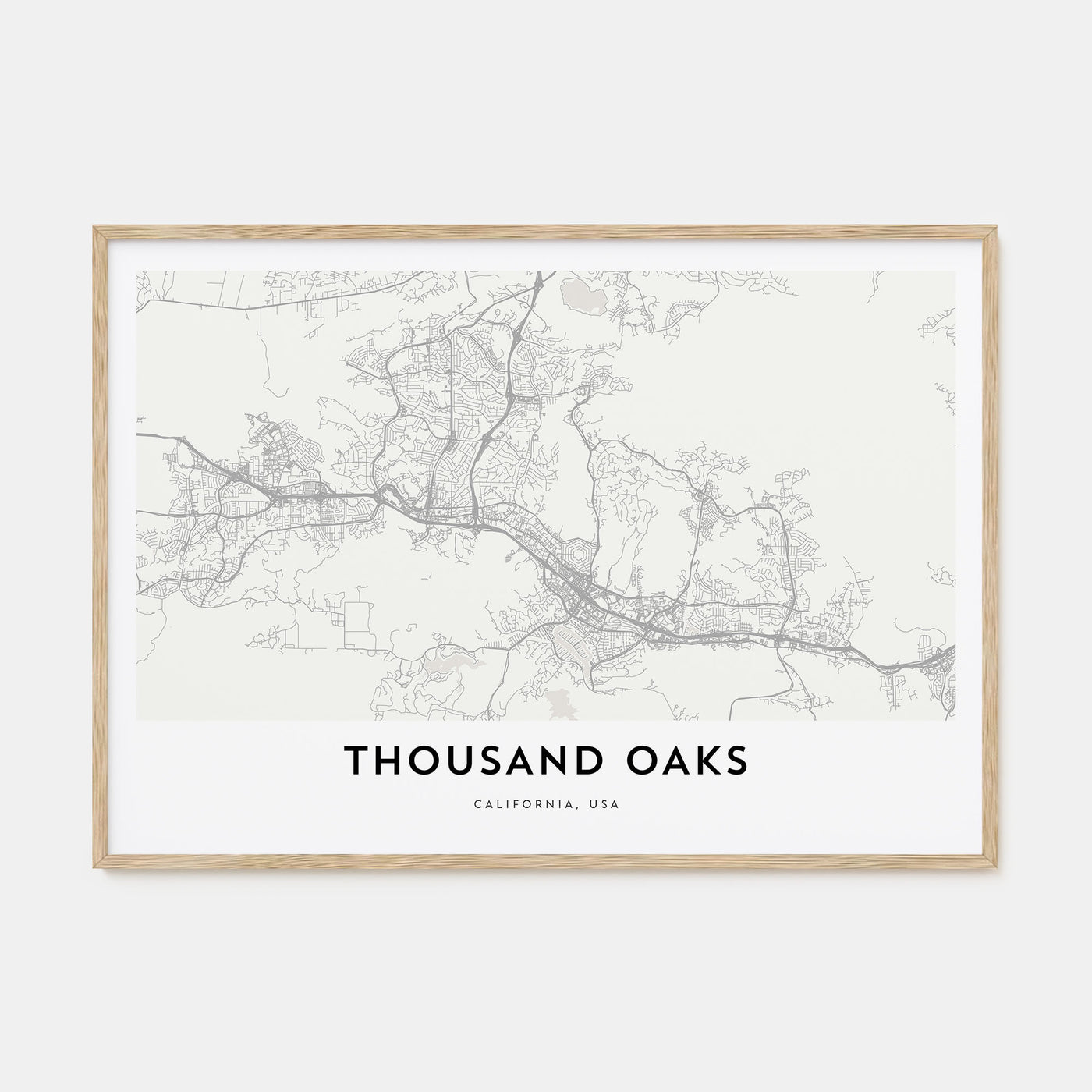 Thousand Oaks Map Landscape Poster