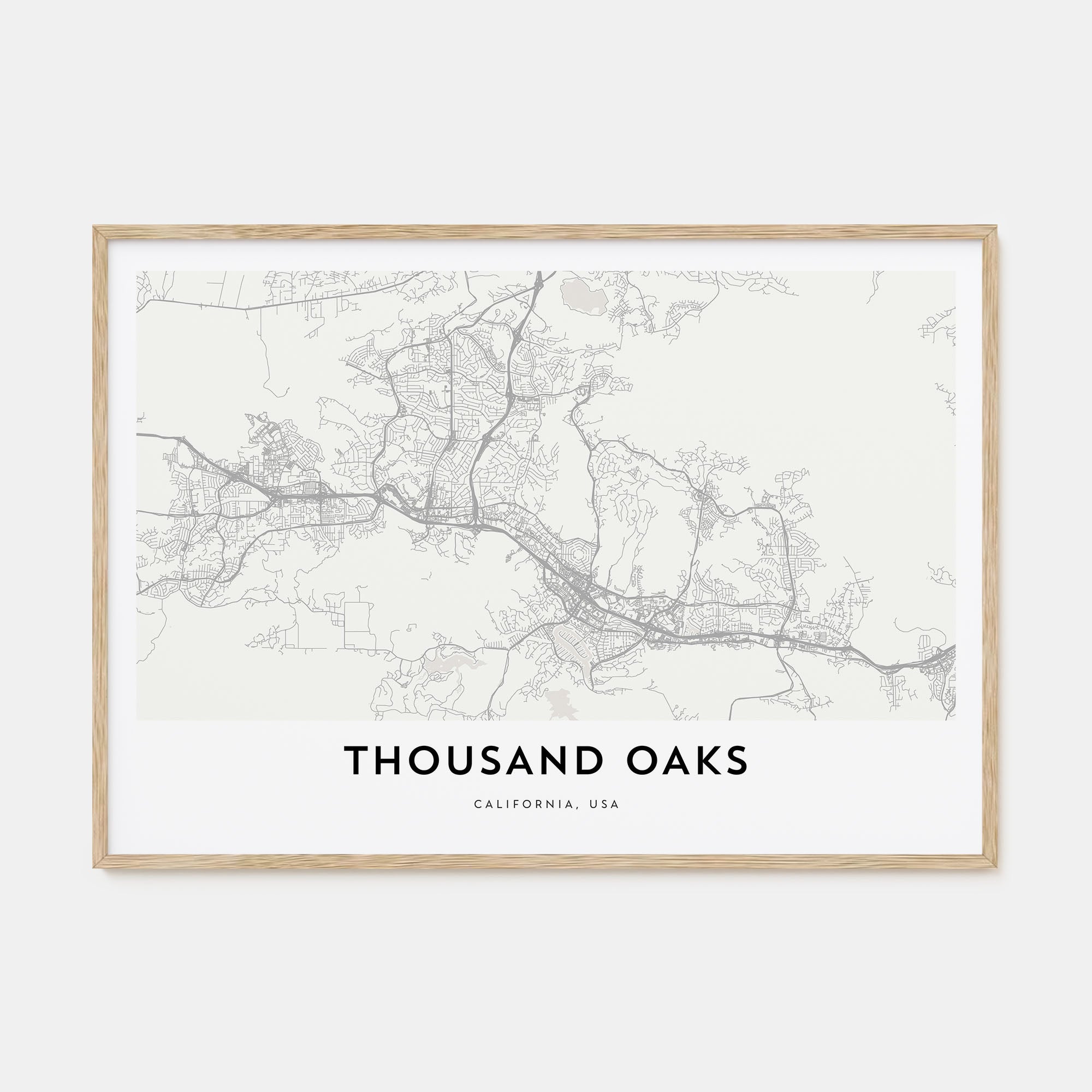 Thousand Oaks Map Landscape Poster