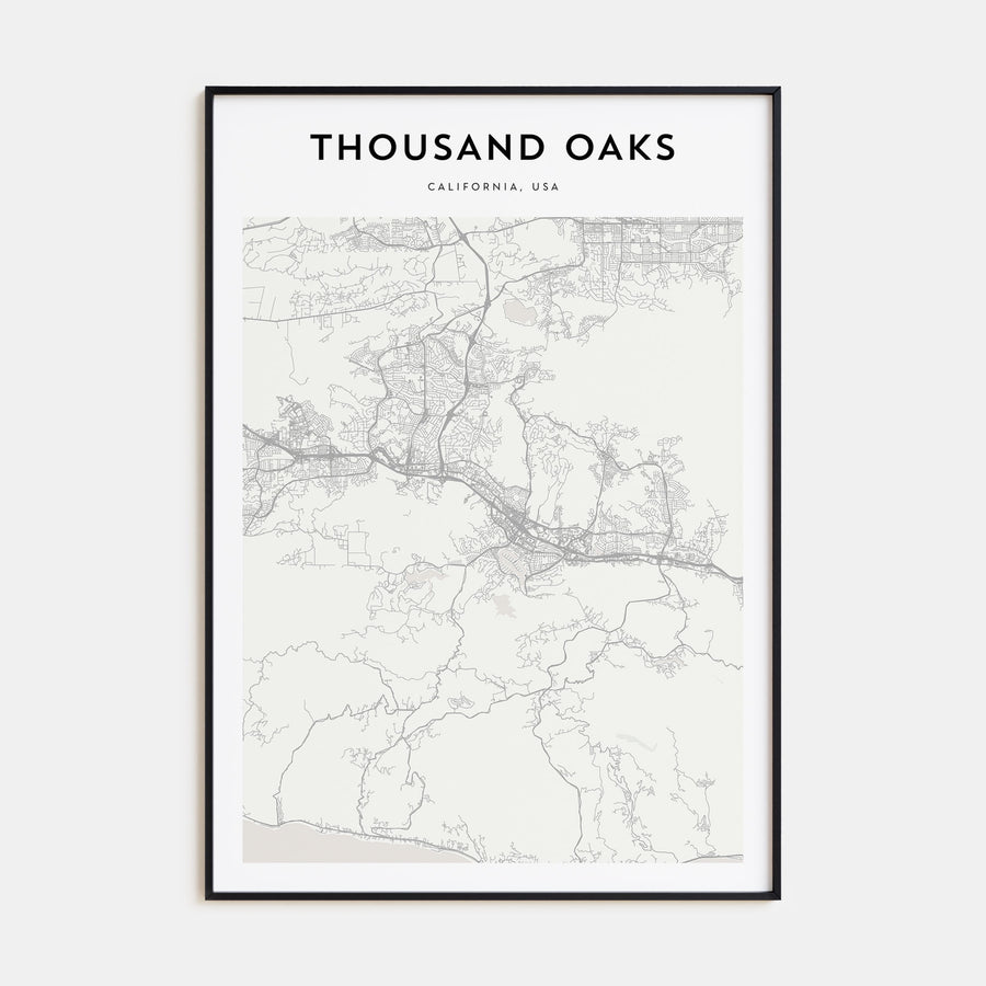 Thousand Oaks Map Portrait Poster