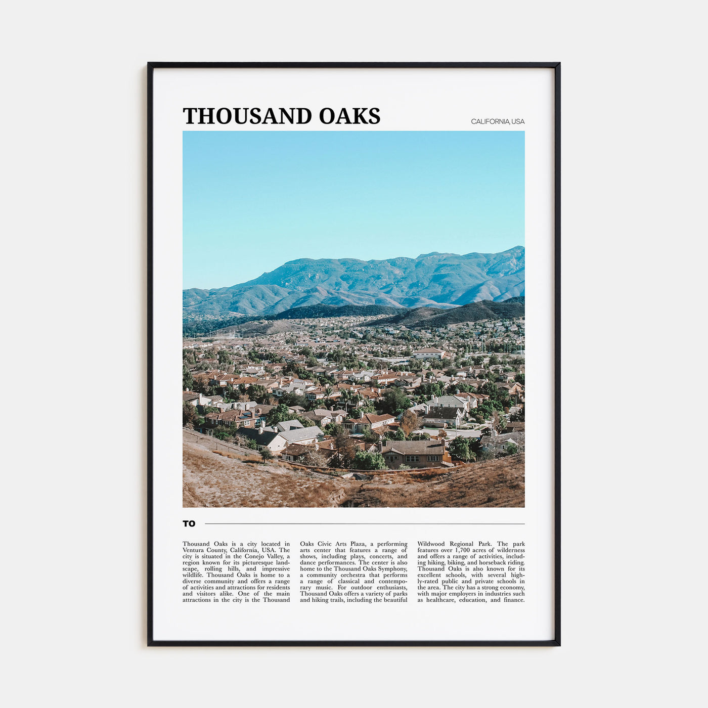 Thousand Oaks Travel Color Poster