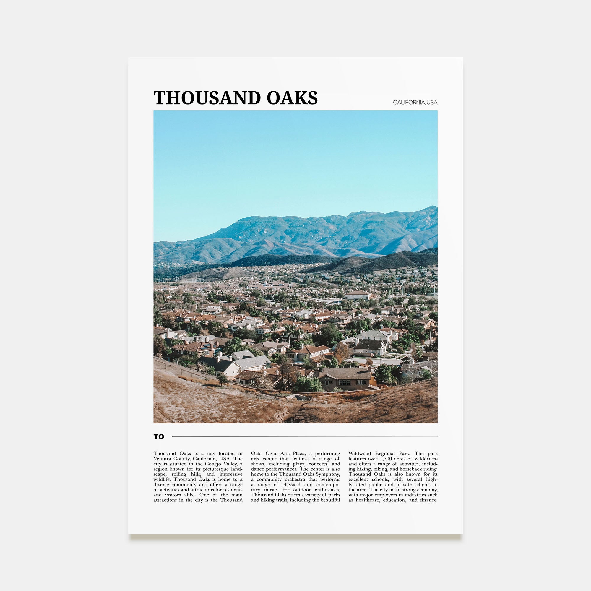 Thousand Oaks Travel Color Poster