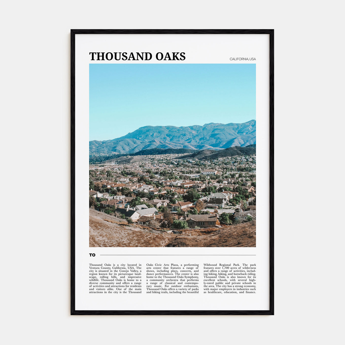Thousand Oaks Travel Color Poster