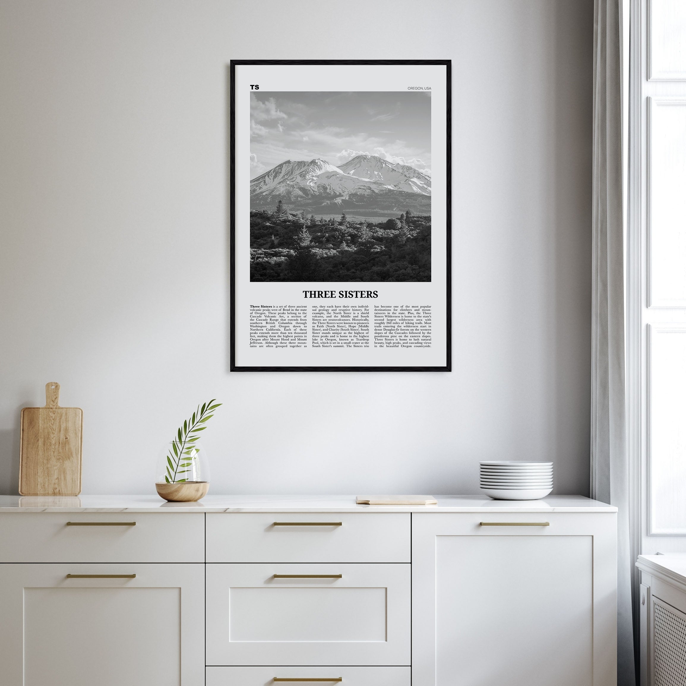 Three Sisters Travel B&W Poster