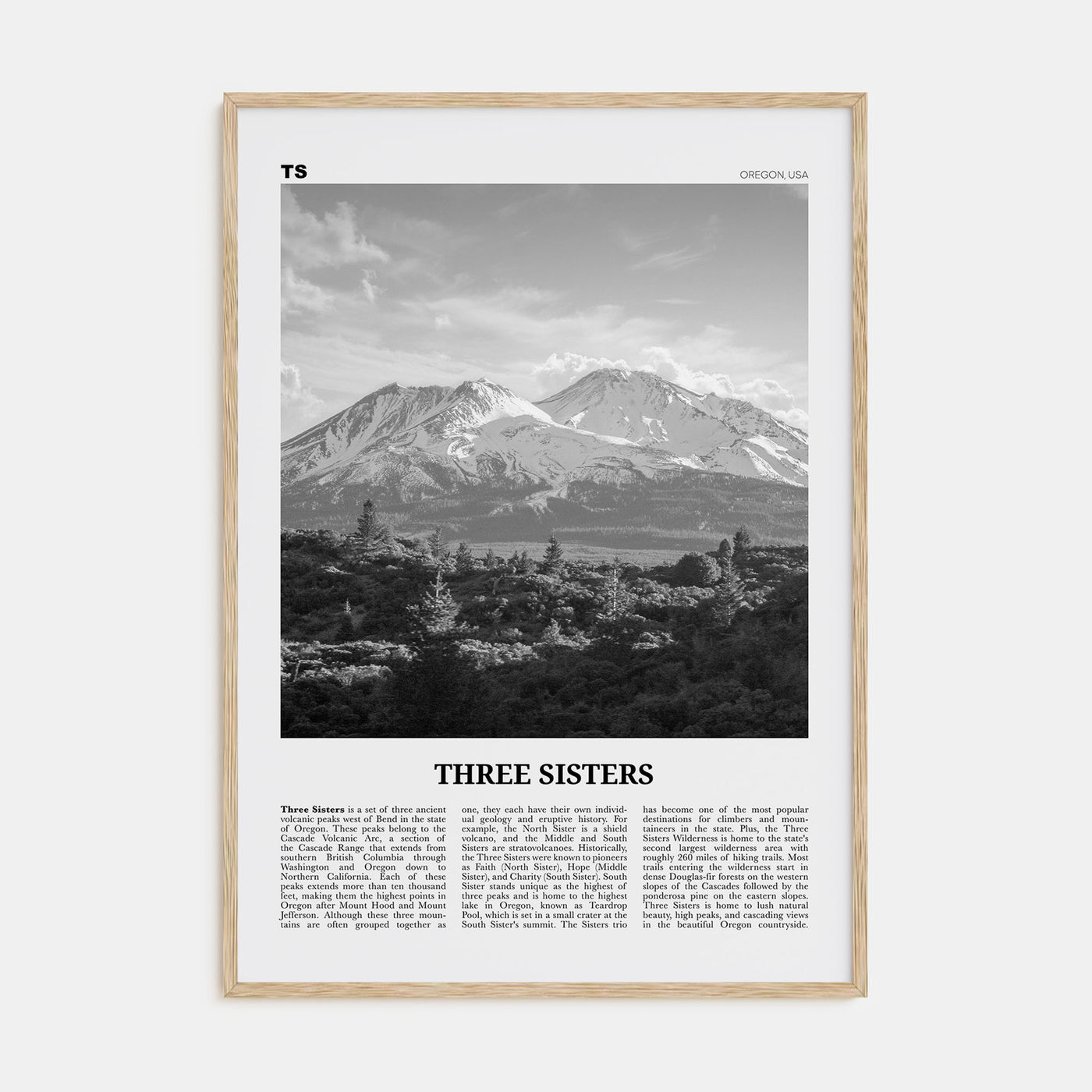 Three Sisters Travel B&W Poster