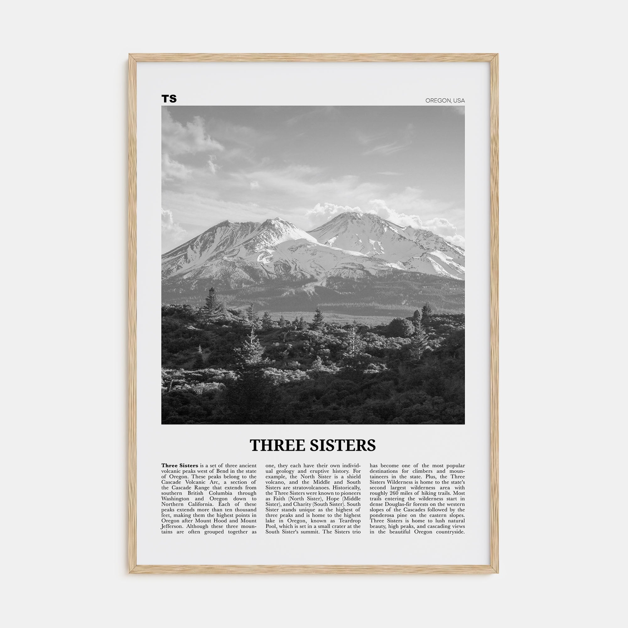 Three Sisters Travel B&W Poster