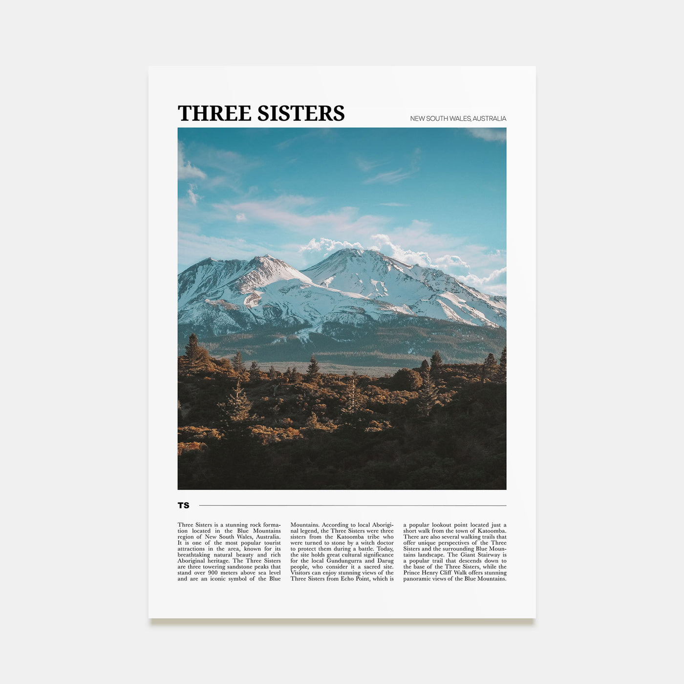 Three Sisters Travel Color Poster