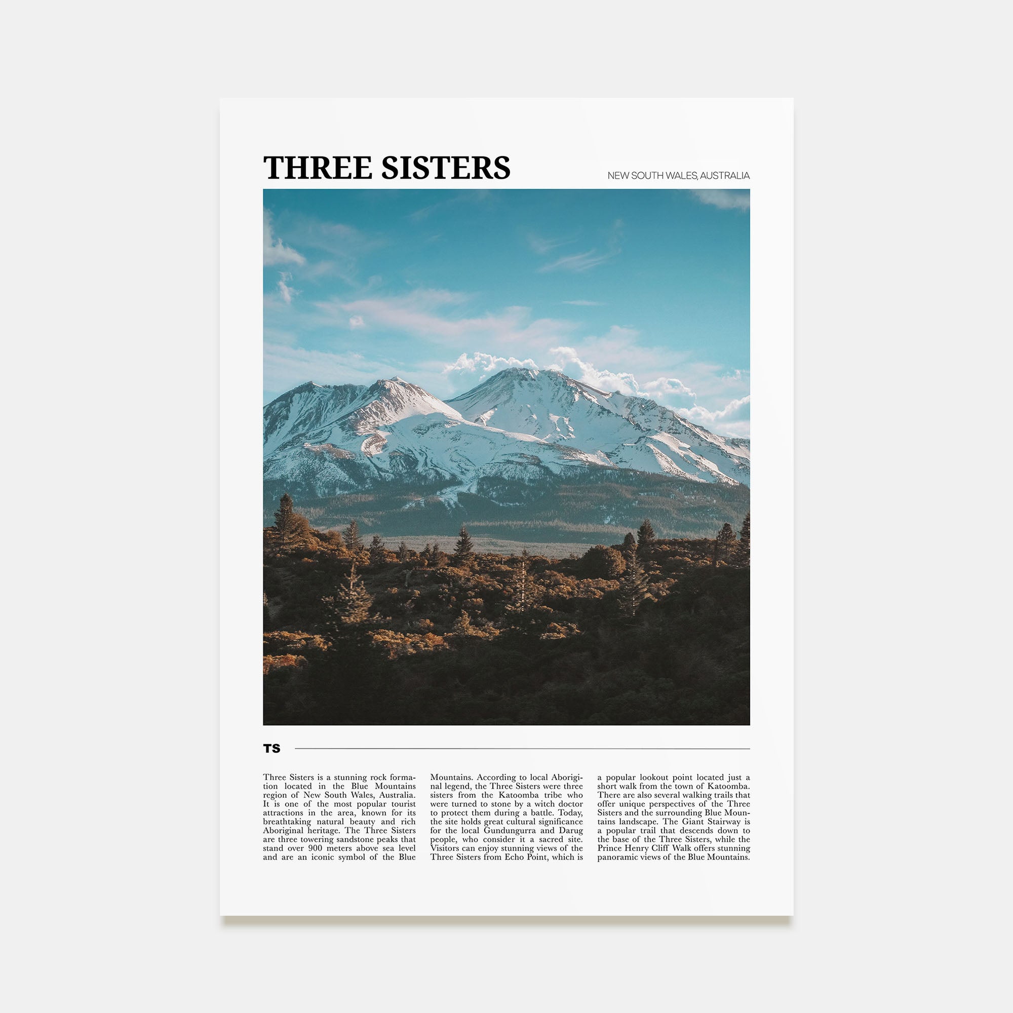Three Sisters Travel Color Poster