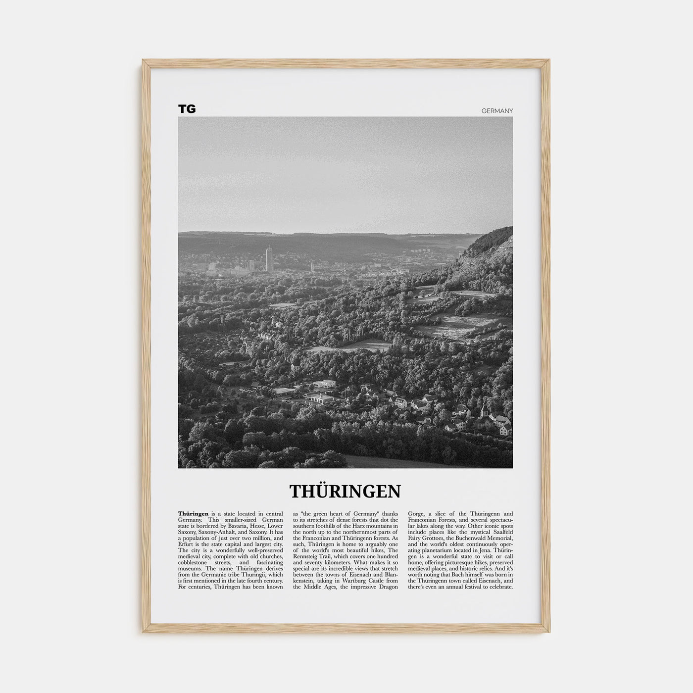 Thüringen Travel B&W Poster