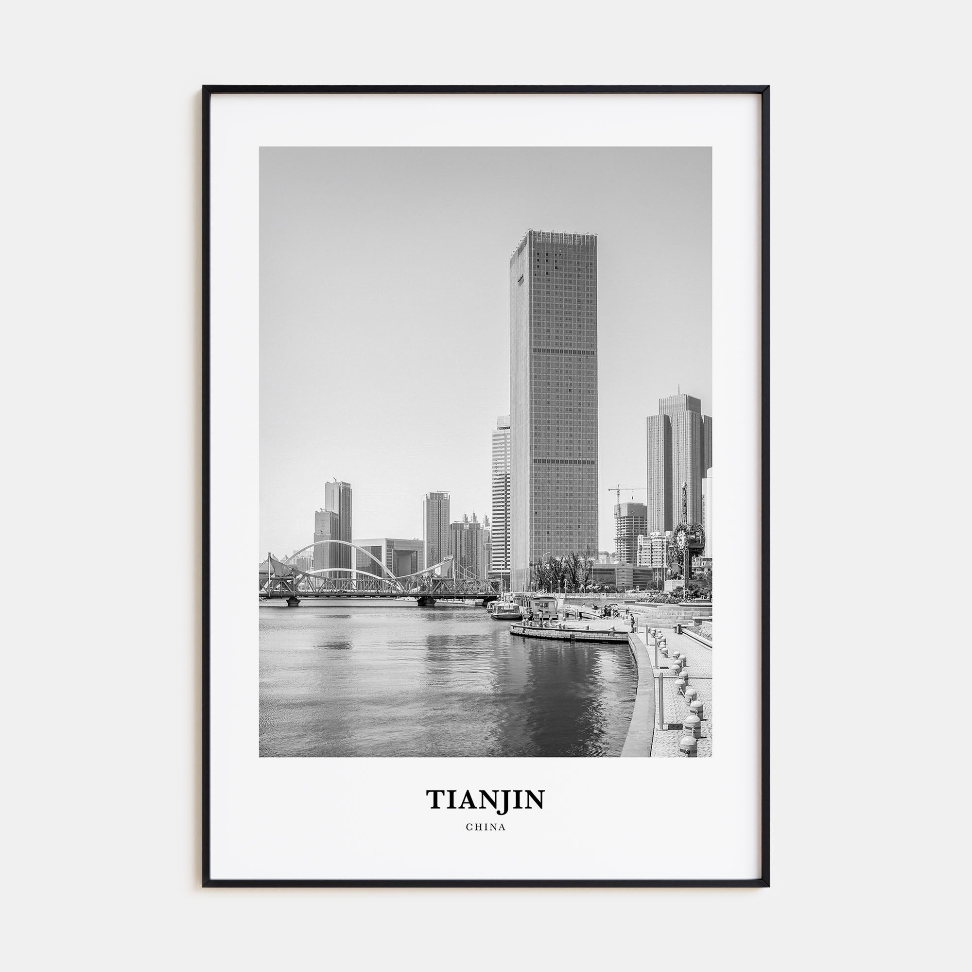 Tianjin Portrait B&W Poster
