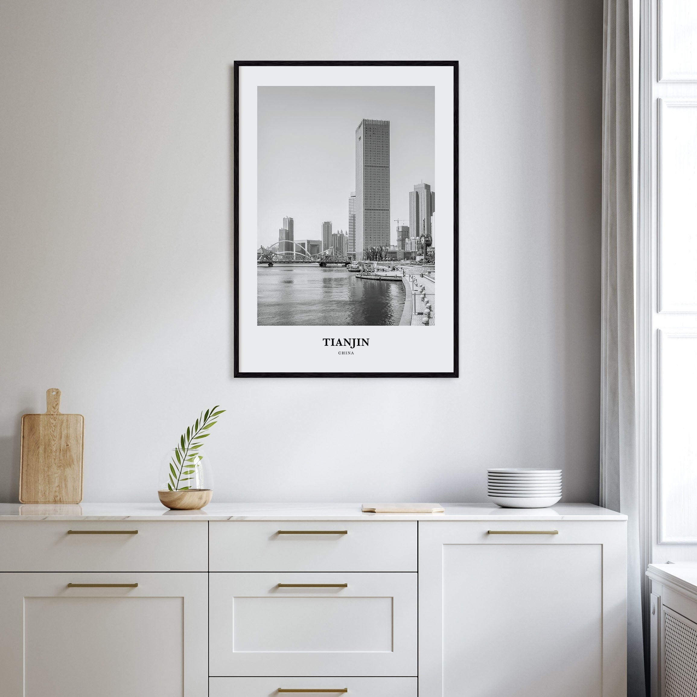 Tianjin Portrait B&W Poster