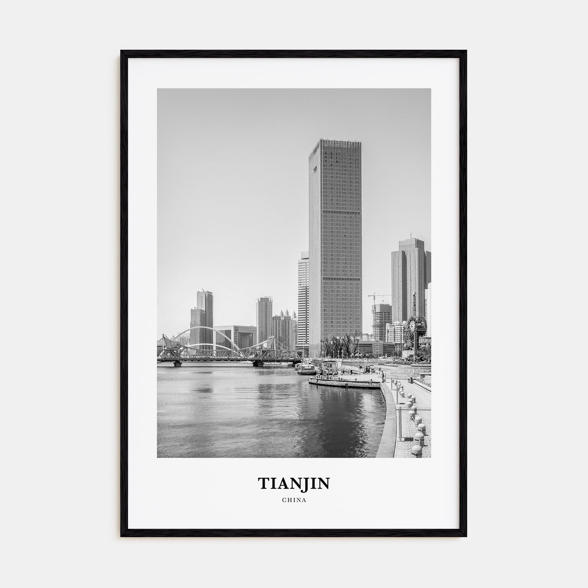 Tianjin Portrait B&W Poster