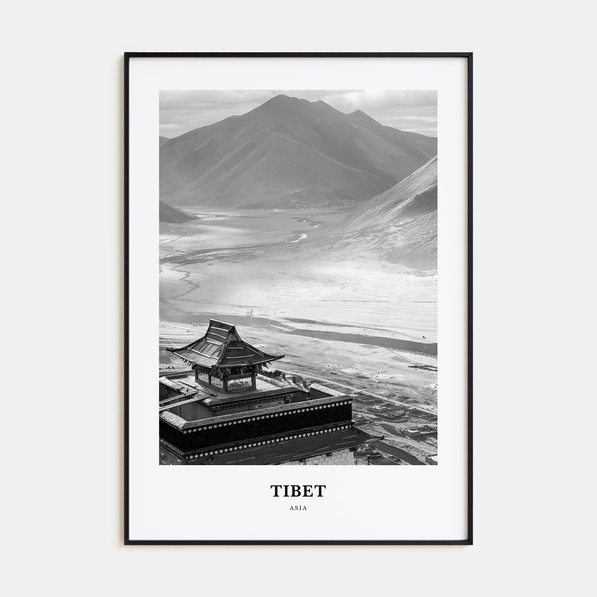Tibet Portrait B&W Poster