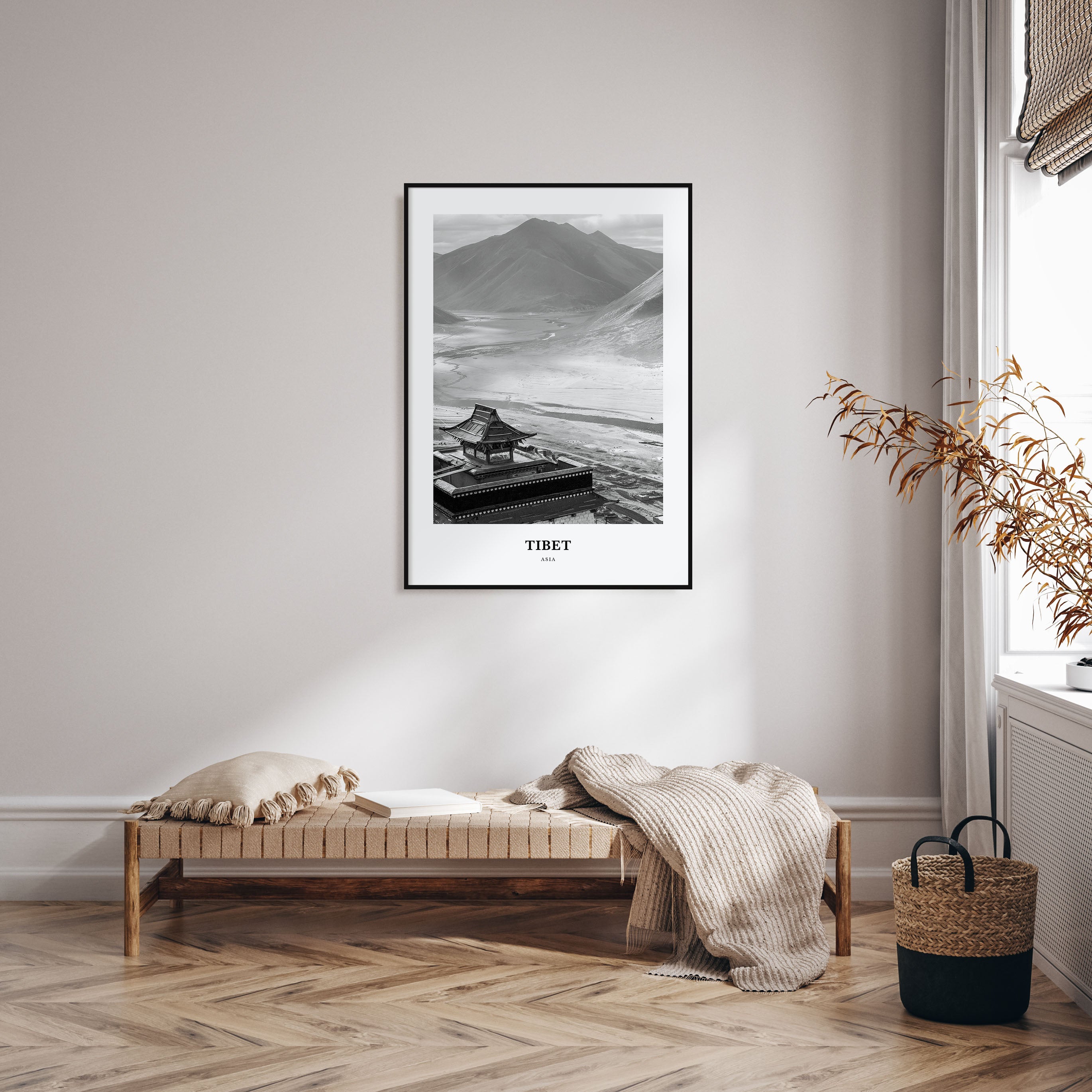 Tibet Portrait B&W Poster