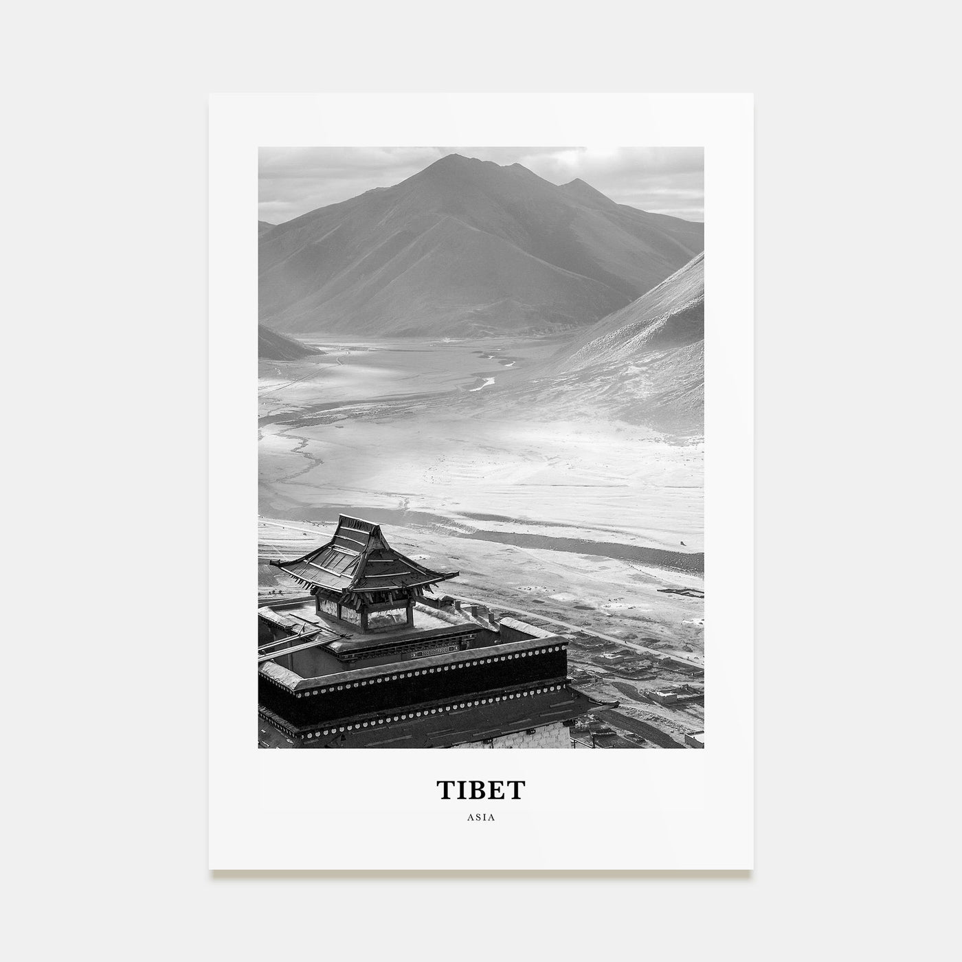 Tibet Portrait B&W Poster
